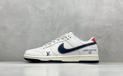 耐克Louis Vuitton x Nike SB Dunk Low纯原版本路易威登联名SB Dunk蓝勾暗印花LV板鞋 莆田奢侈品工厂 货号：XX3168-146