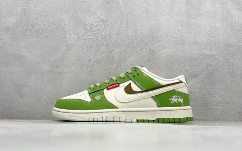 耐克Nike SB Dunk Low纯原版本低帮SB Dunk白绿色双勾低帮板鞋 莆田耐克货源 货号：LW1818-120