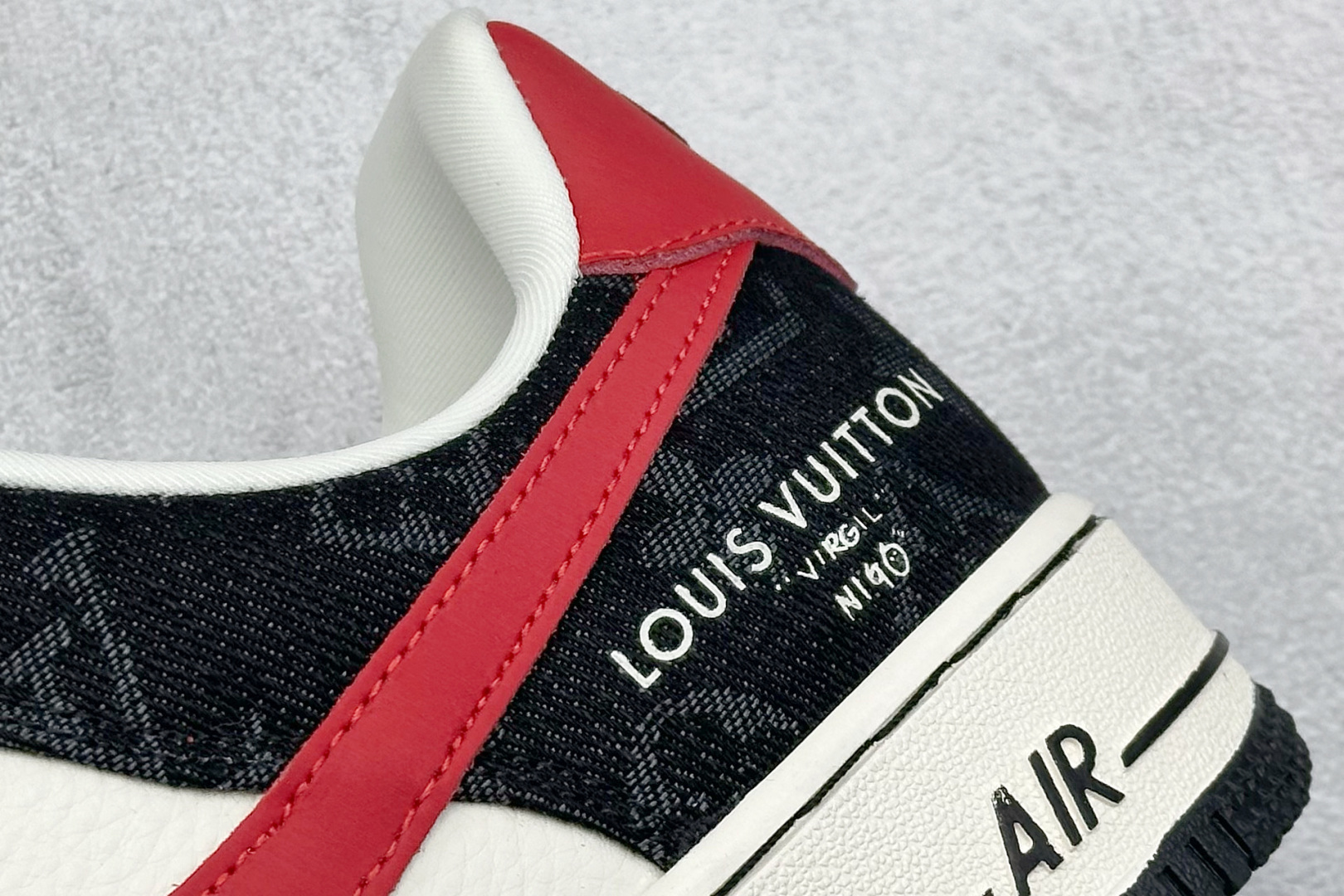 耐克Nike Air Force 1'07 Low纯原版本空军一号LV联名AF1白红黑牛仔板鞋 莆田耐克货源 货号：ZD1988-002