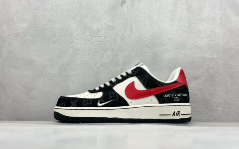 耐克Nike Air Force 1'07 Low纯原版本空军一号LV联名AF1白红黑牛仔板鞋 莆田耐克货源 货号：ZD1988-002