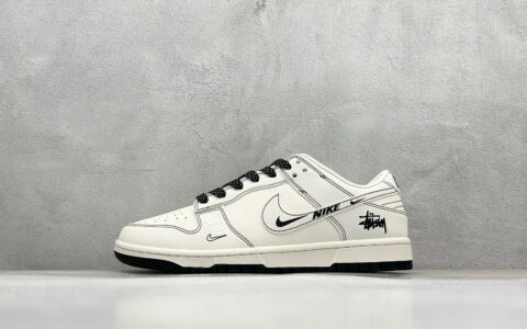 耐克Nike SB Dunk Low斯图西联名米黑小双勾地板休闲板鞋信息资讯大全 货号：HH7518-096