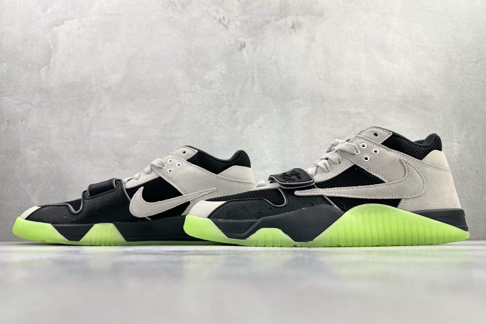 乔丹Travis Scott x Air Jordan Jumpman Jack纯原版本TS联名AJ黑绿色倒钩篮球鞋 莆田AJ货源 货号：IH7971-001